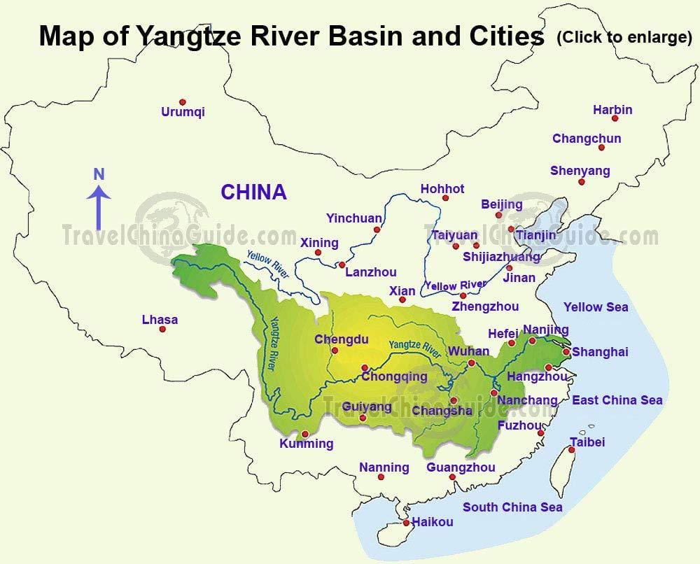 ჩინეთის რუკა yangtze მდინარე