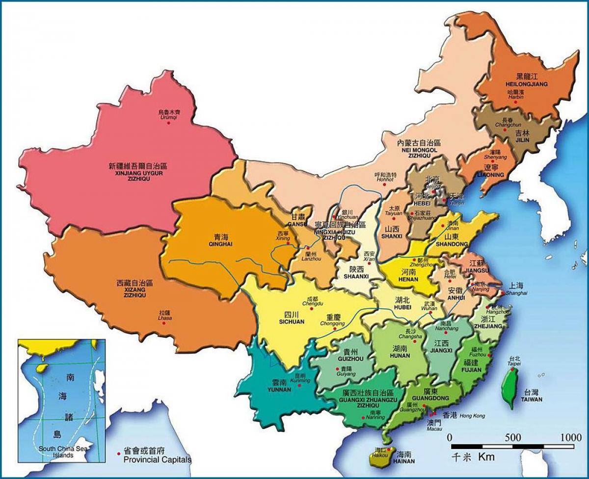 რუკა ჩინეთის პროვინციებში