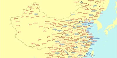 ჩინეთის აეროპორტები რუკა