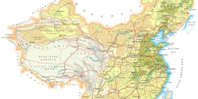 ჩინეთის რუკა ტოპოგრაფიის