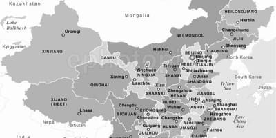 რუკა ჩინეთში შავი და თეთრი