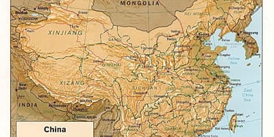 რელიეფის რუკა ჩინეთი