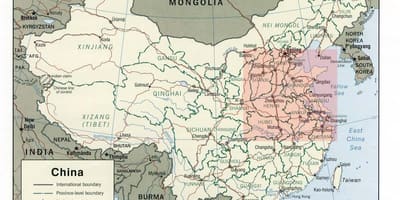 რუკა ჩრდილოეთ ჩინეთში უბრალო