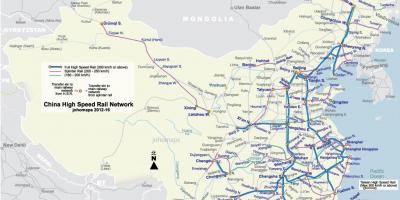 მაღალი სიჩქარე სარკინიგზო ჩინეთის რუკა